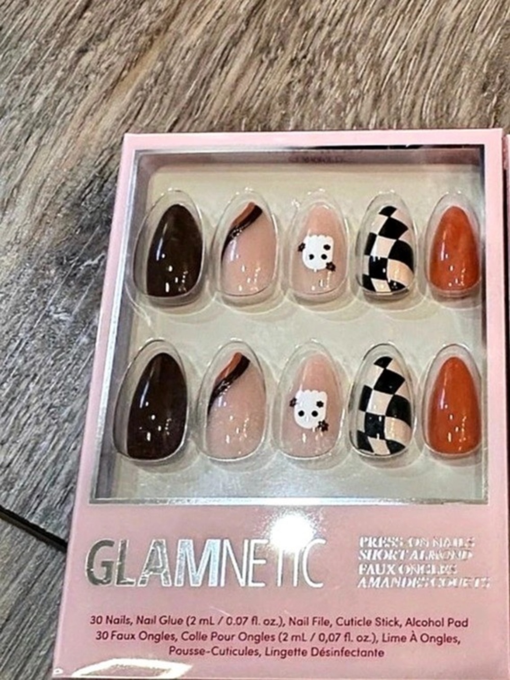 GLAMNETIC Lil Devils Press-On Nails Brown & Pink
